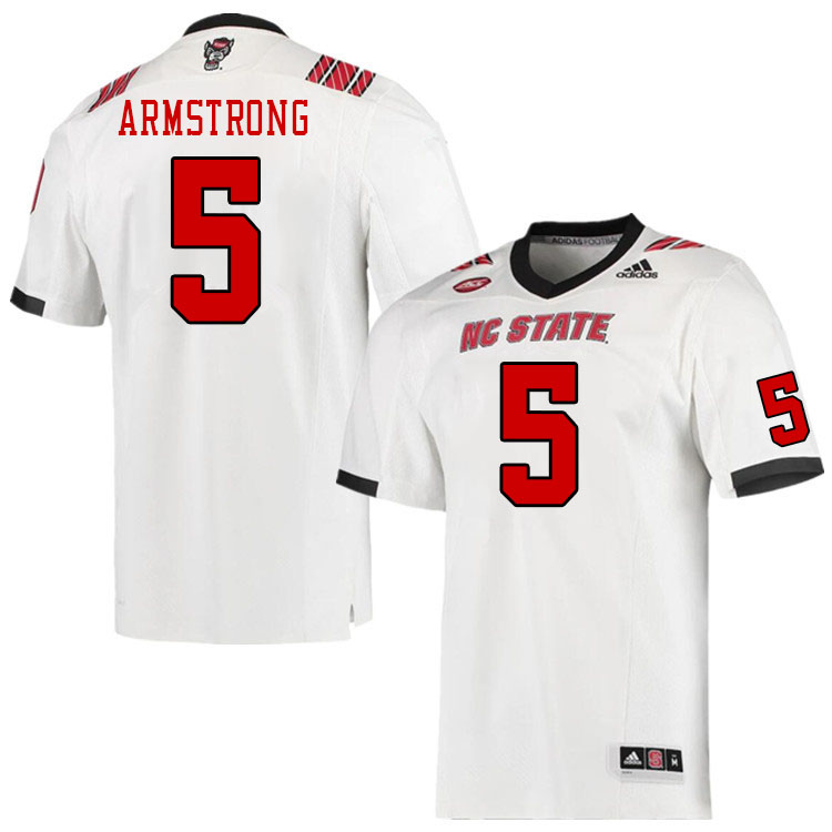 Men #5 Brennan Armstrong North Carolina State Wolfpacks College Football Jerseys Stitched-White - Click Image to Close